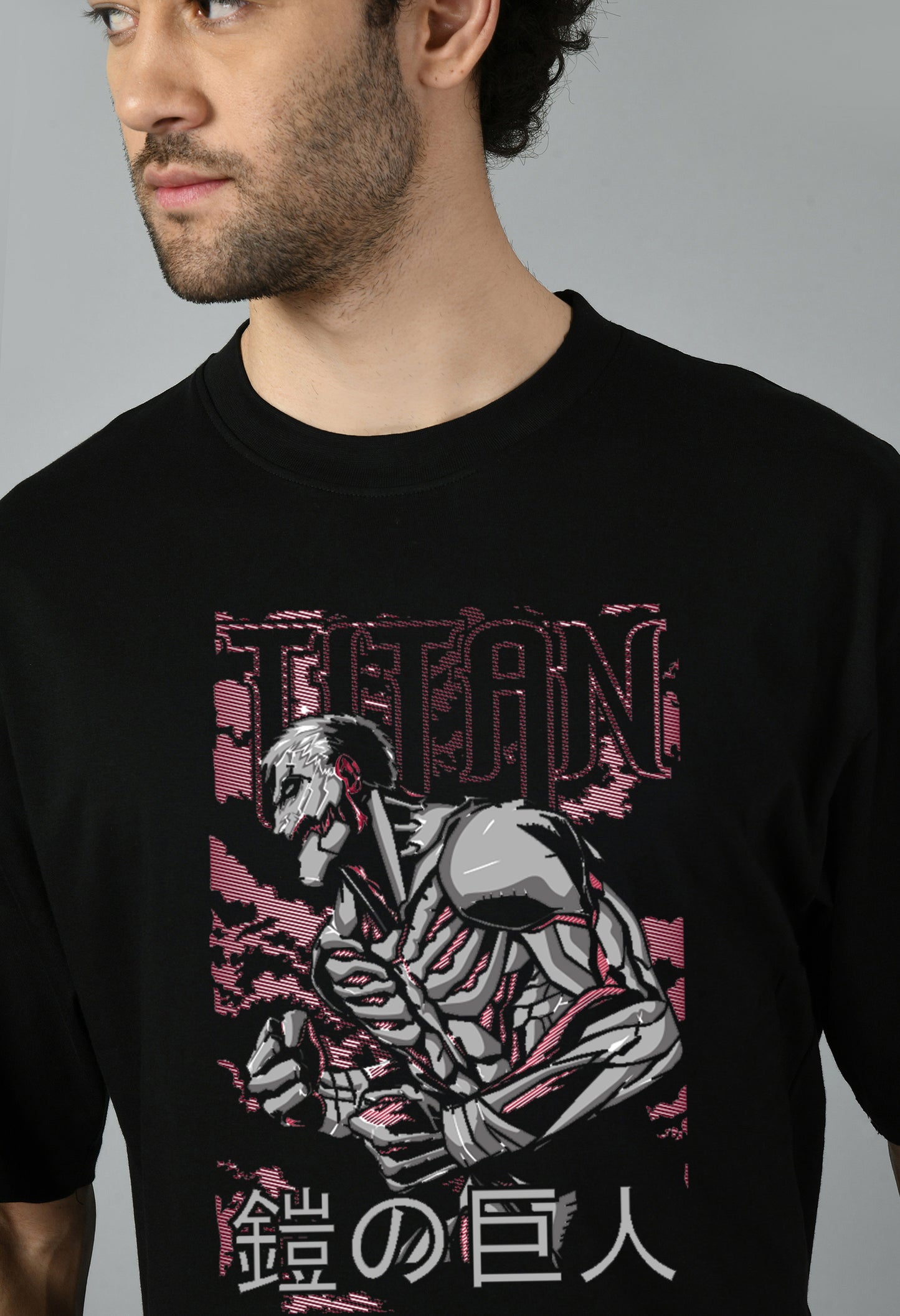 Men's Oversized Printed Anime Tshirt