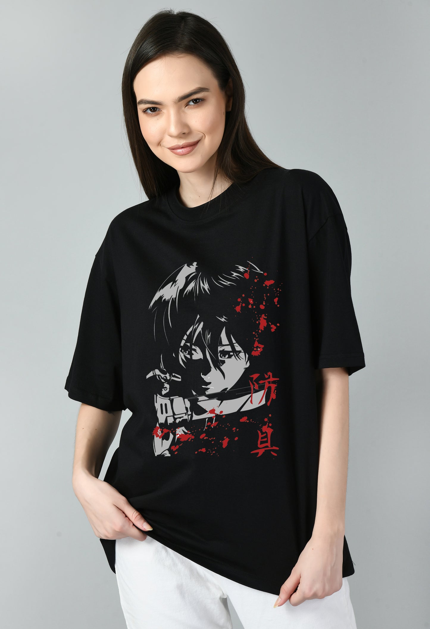 Women's Oversized Printed Anime Tshirt