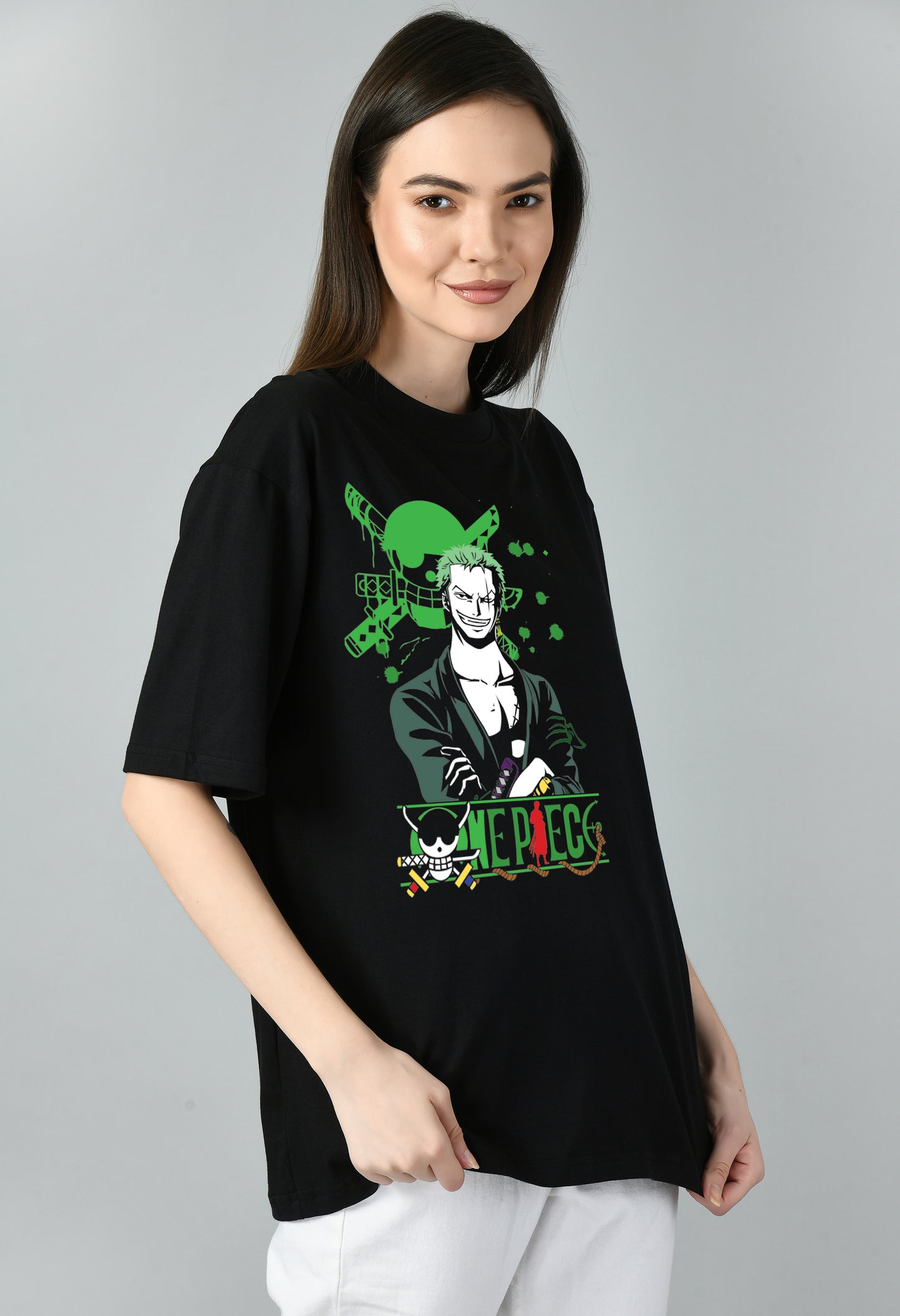 Women's Oversized Printed Anime Tshirt