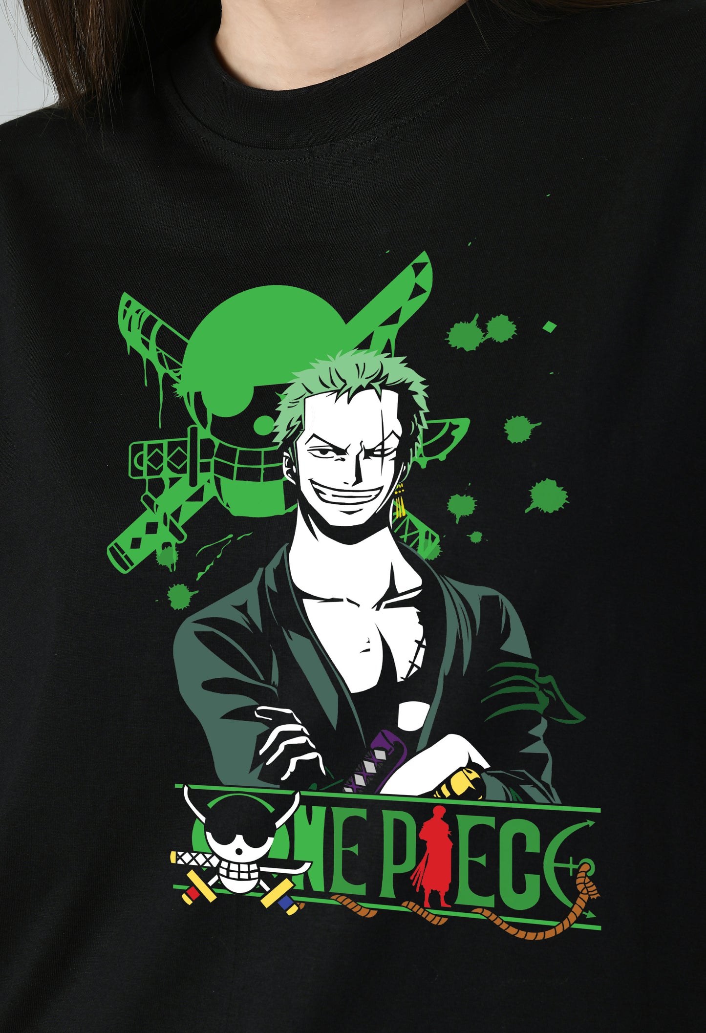 Women's Oversized Printed Anime Tshirt