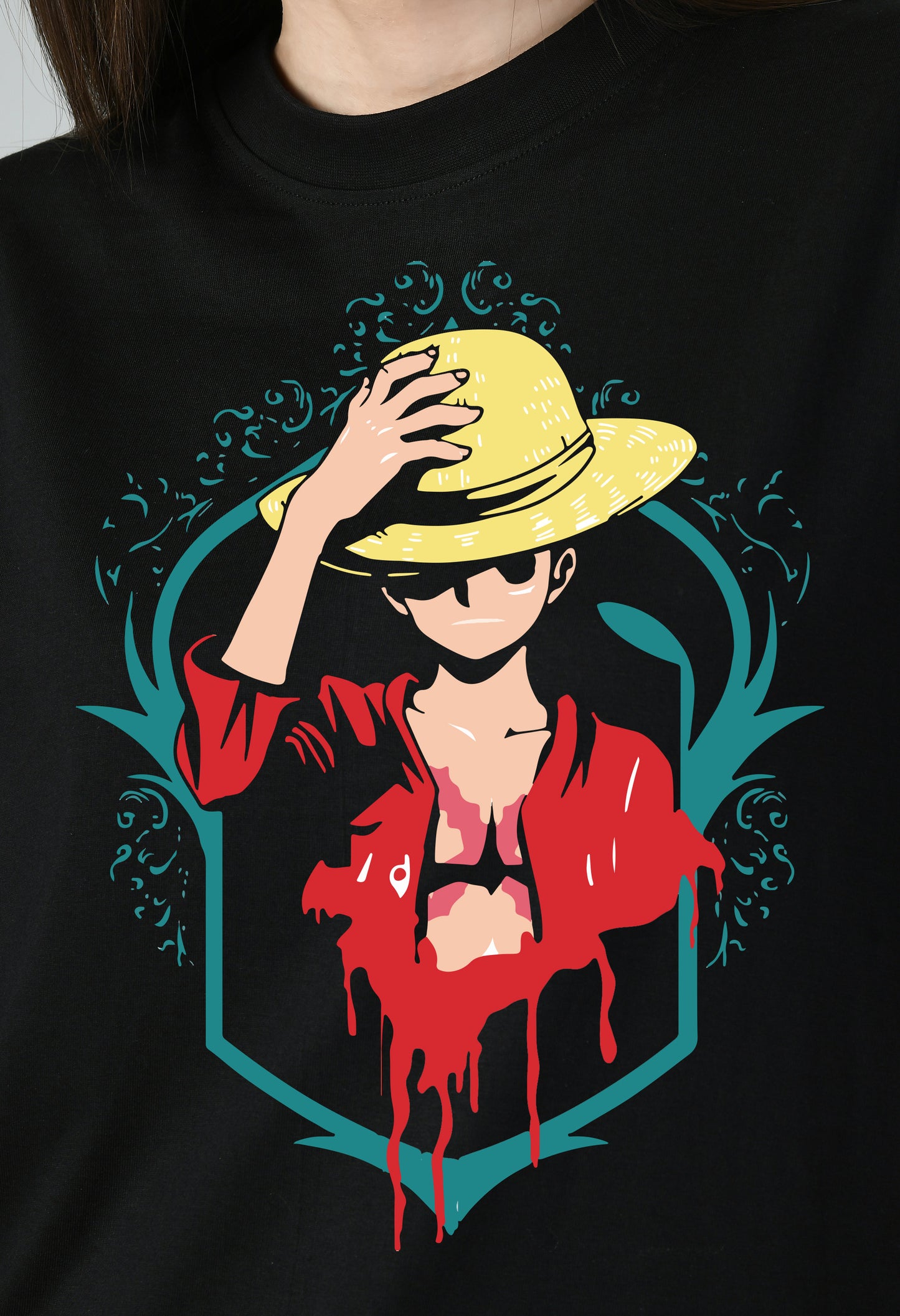 Women's Oversized Printed Anime Tshirt