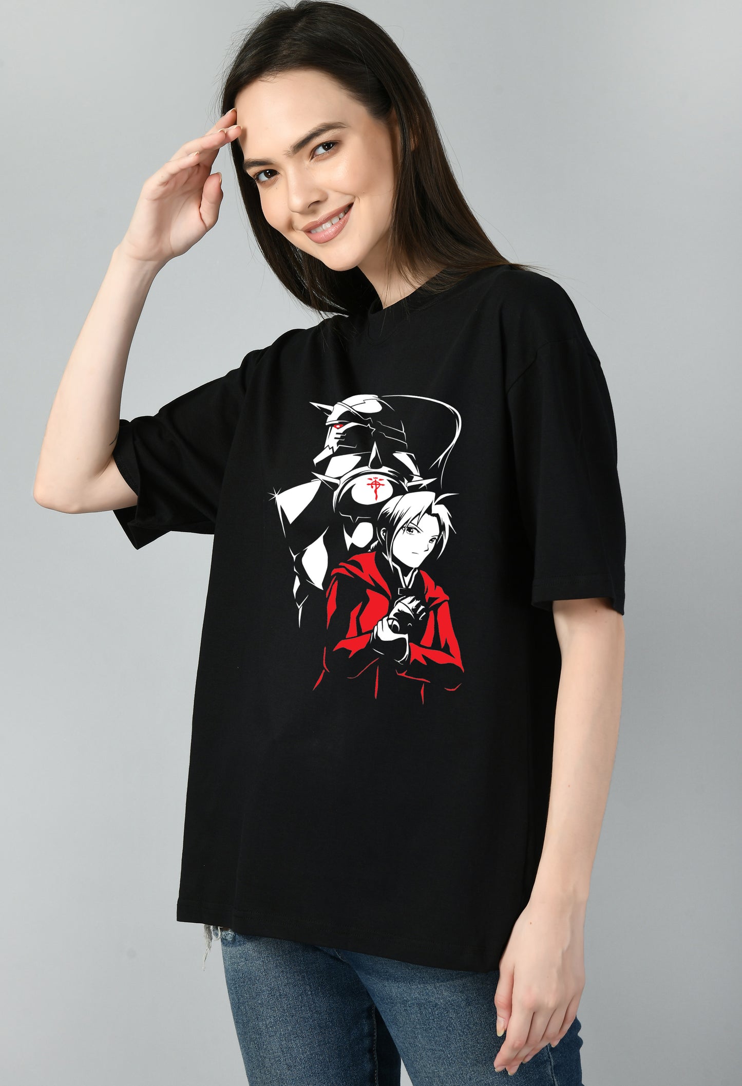 Women’s Oversized Printed Anime Tshirt