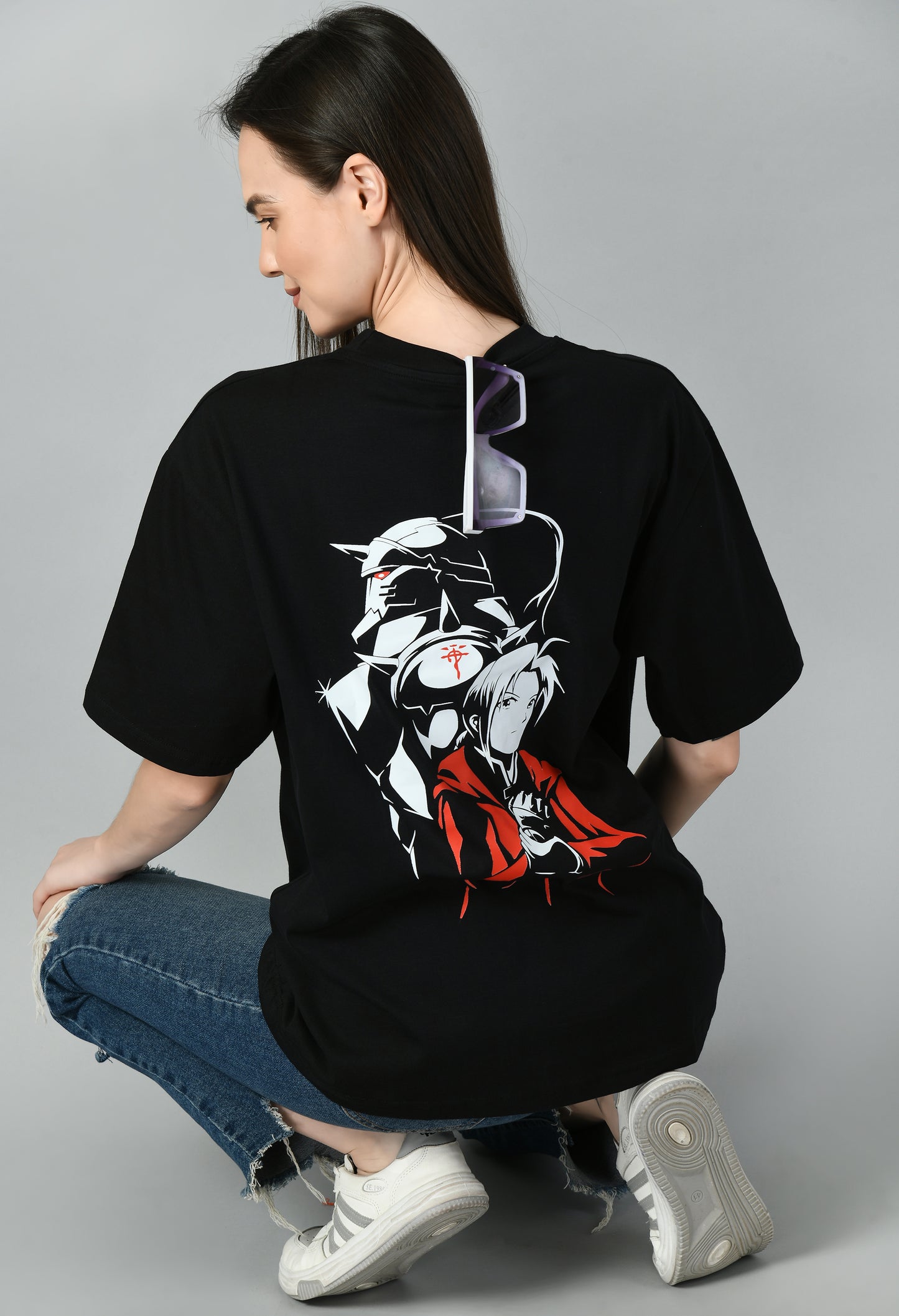 Women’s Oversized Printed Anime Tshirt