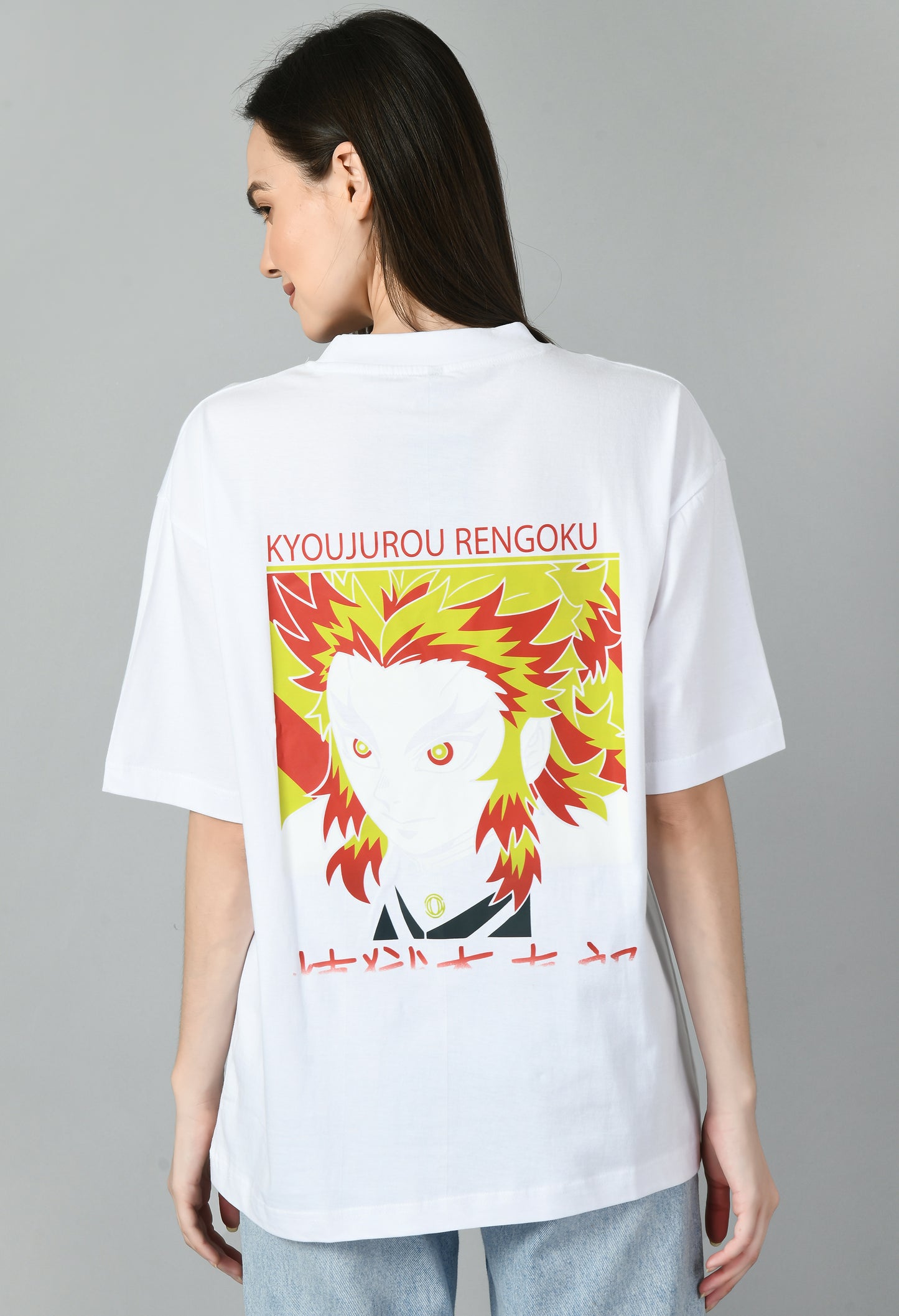 Women's Oversized Printed Anime Tshirt