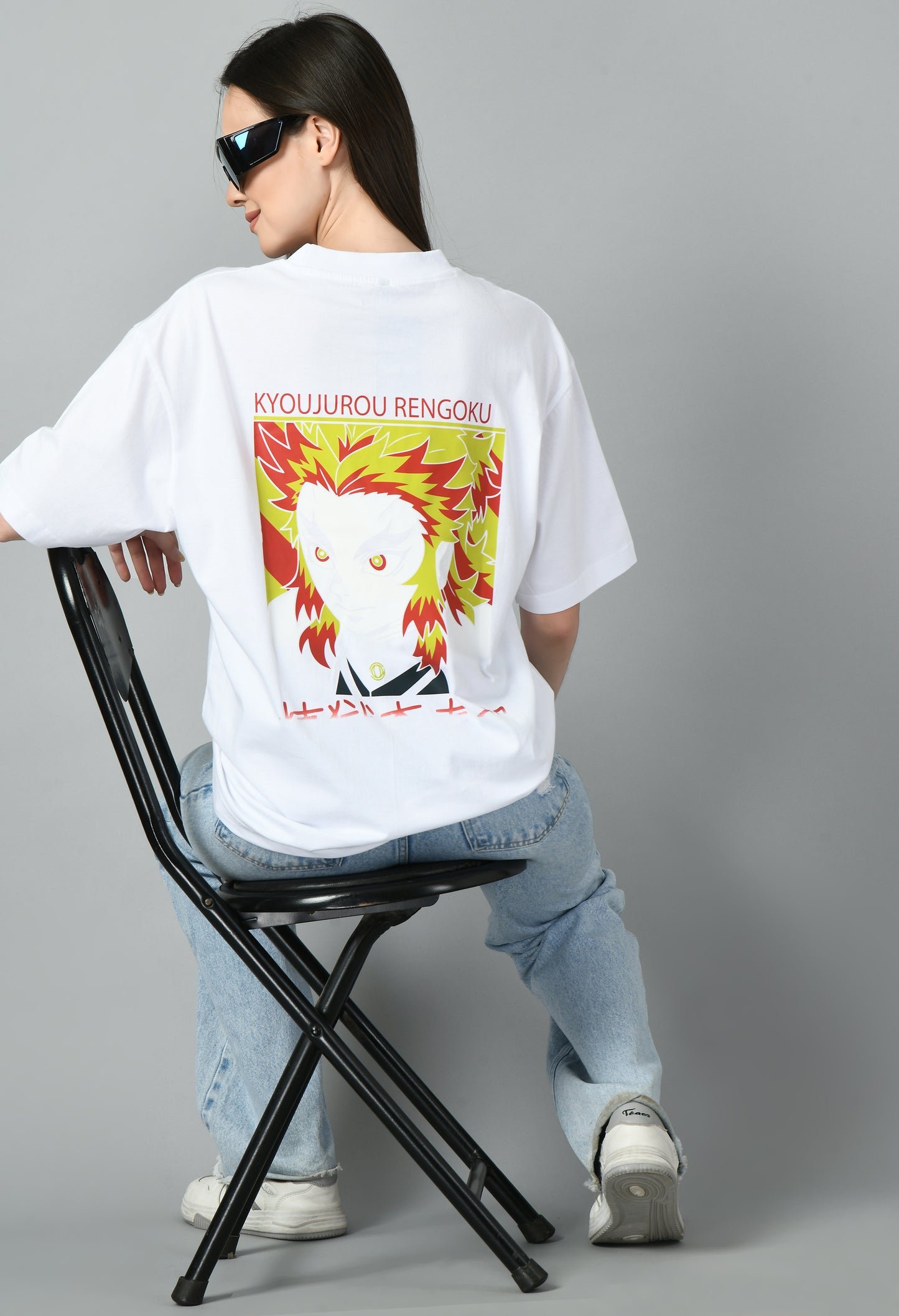 Women's Oversized Printed Anime Tshirt