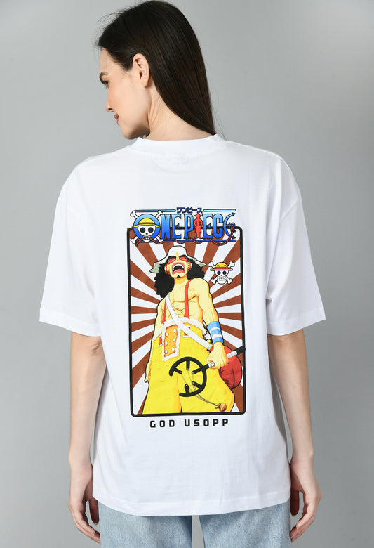 Women's Oversized Printed Anime Tshirt