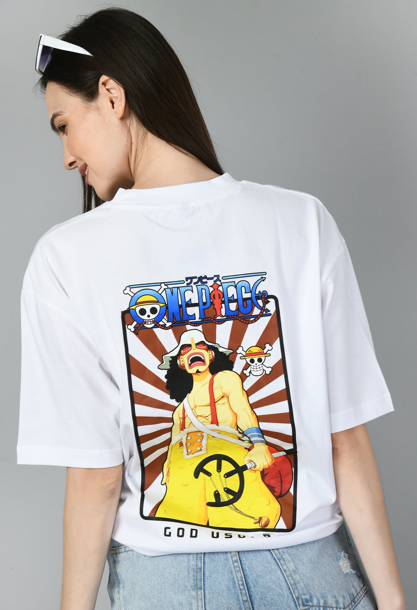 Women's Oversized Printed Anime Tshirt