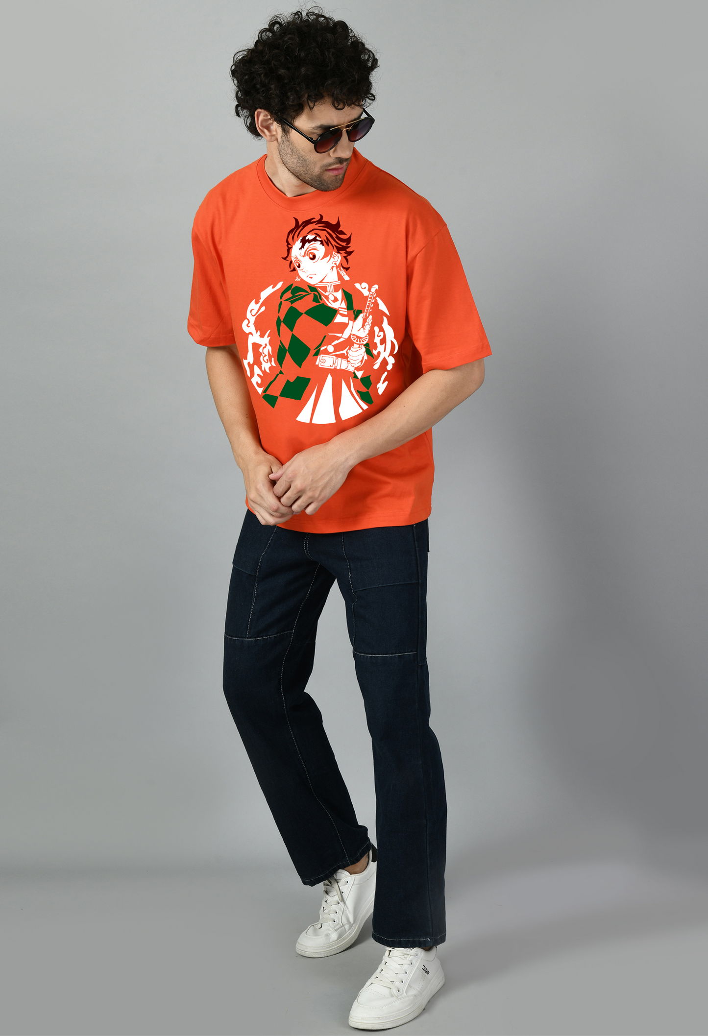 Tanjiro Mascara Demon Slayer Oversized Tshirt for Men