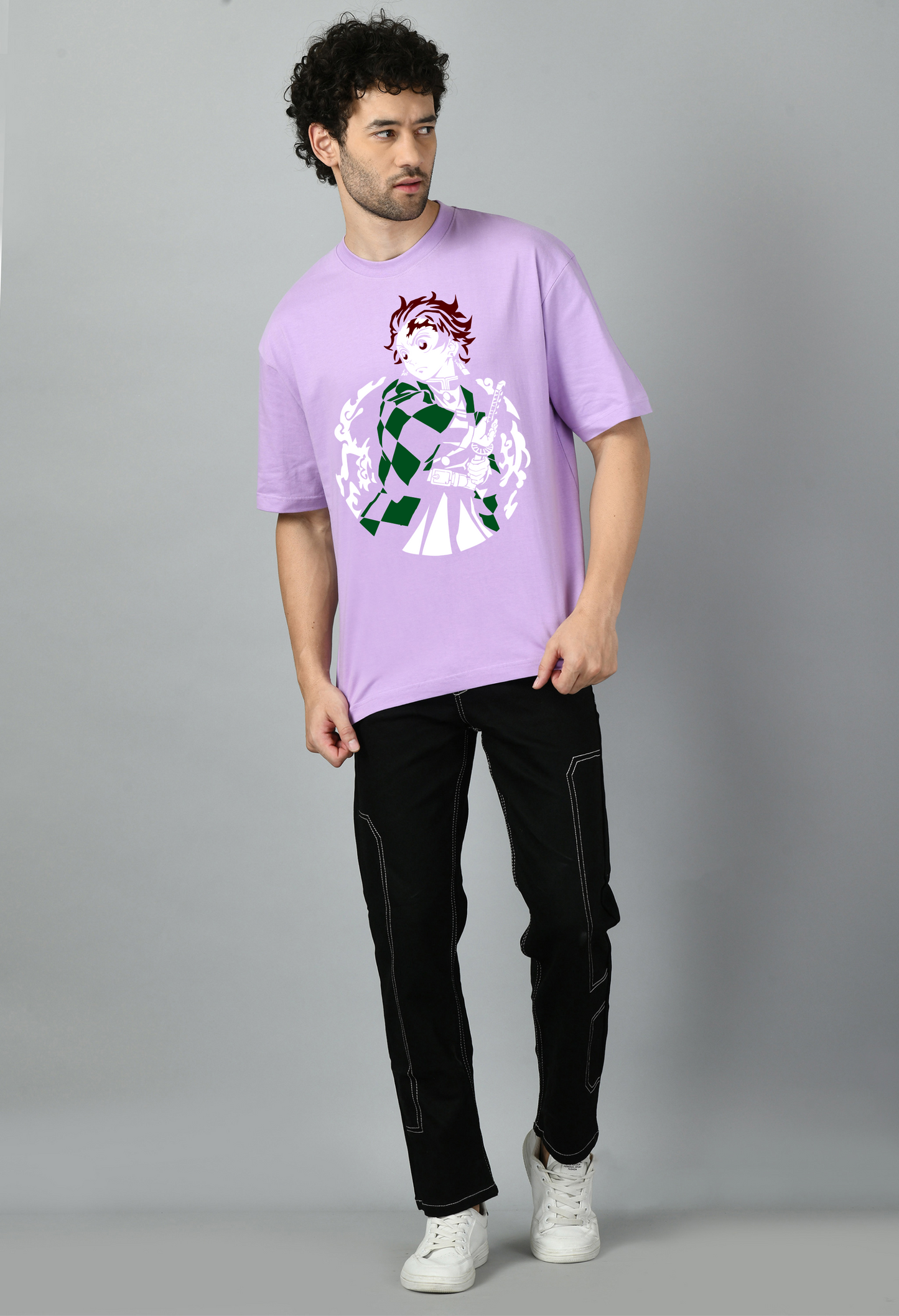 Tanjiro Mascara Demon Slayer Oversized Tshirt for Men