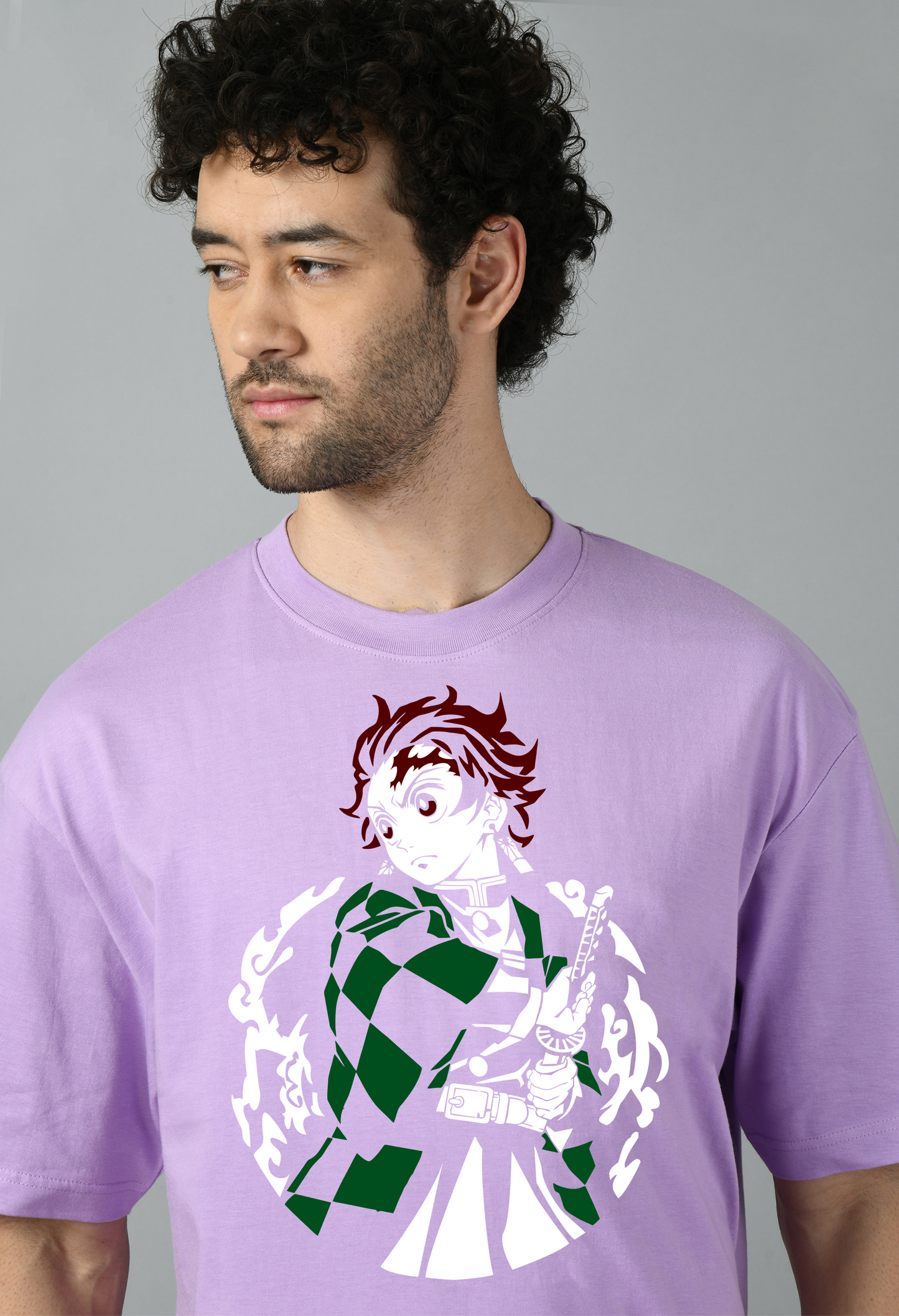 Tanjiro Mascara Demon Slayer Oversized Tshirt for Men