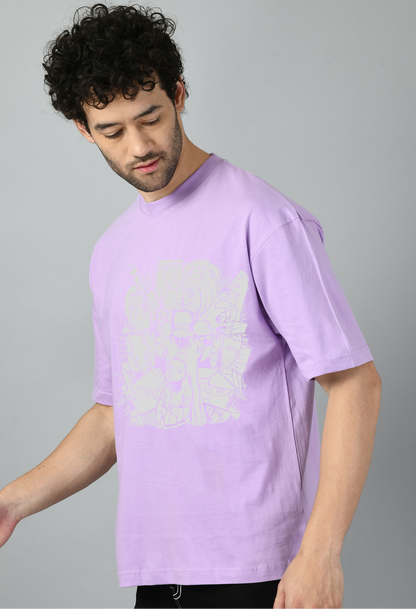 Cartoon Printed Oversized Tshirt for Men by quesla