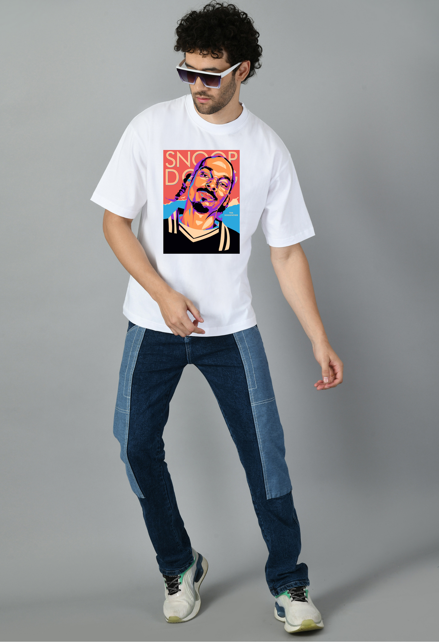 Hip Hop Cartoon Printed Oversized Tshirt for Men