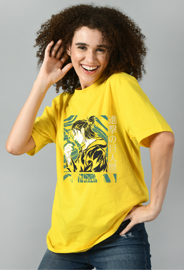 Women's Oversized Printed Anime Tshirt