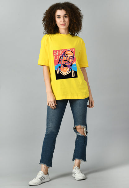 Women's Oversized Printed Anime Tshirt