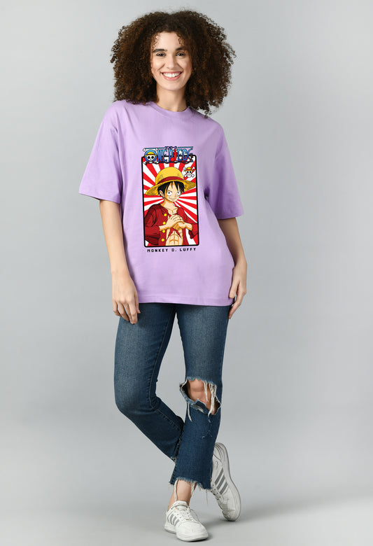 Women's Oversized Printed Anime Tshirt