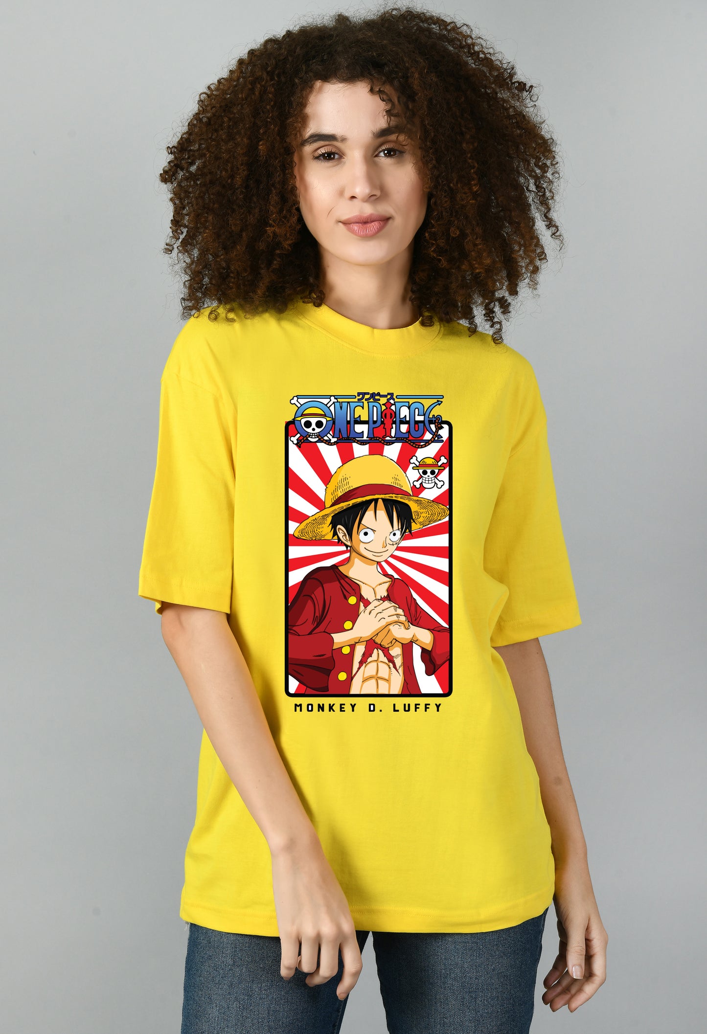 Women's Oversized Printed Anime Tshirt