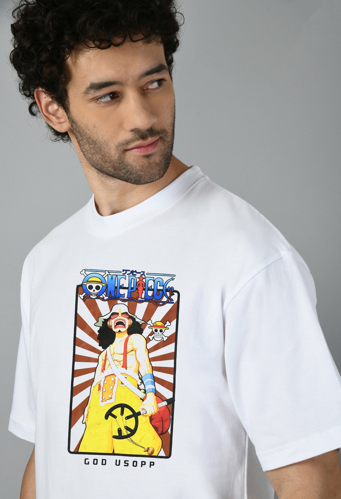 Men's Oversized Printed Anime Tshirt