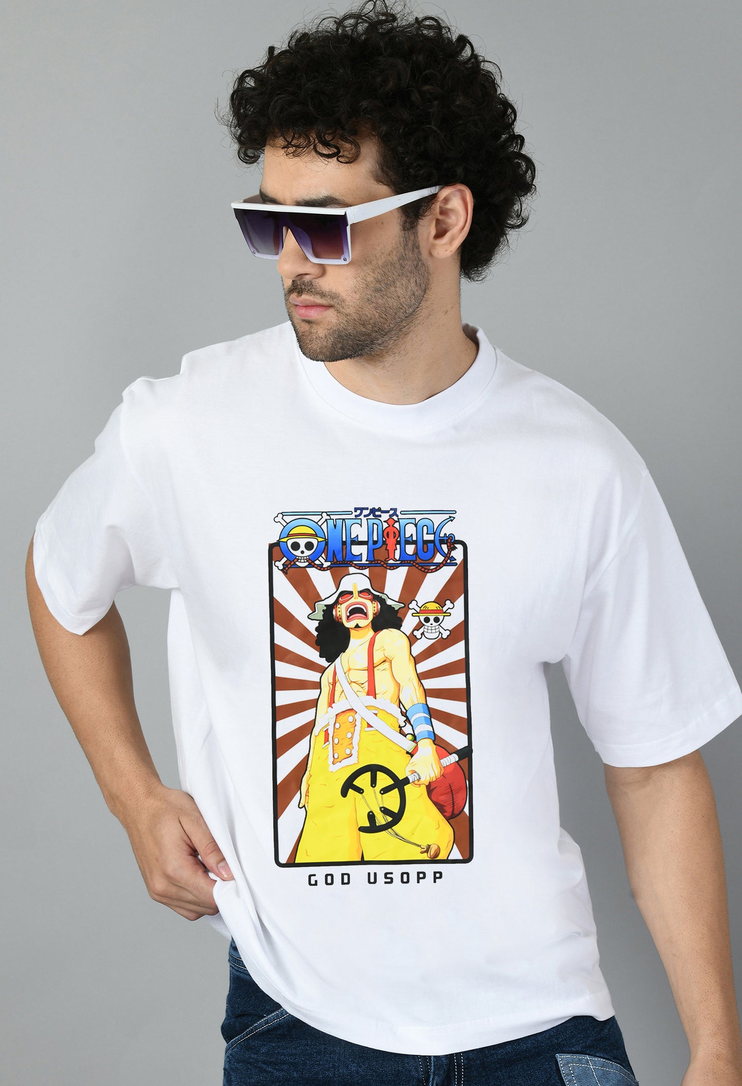 Men's Oversized Printed Anime Tshirt