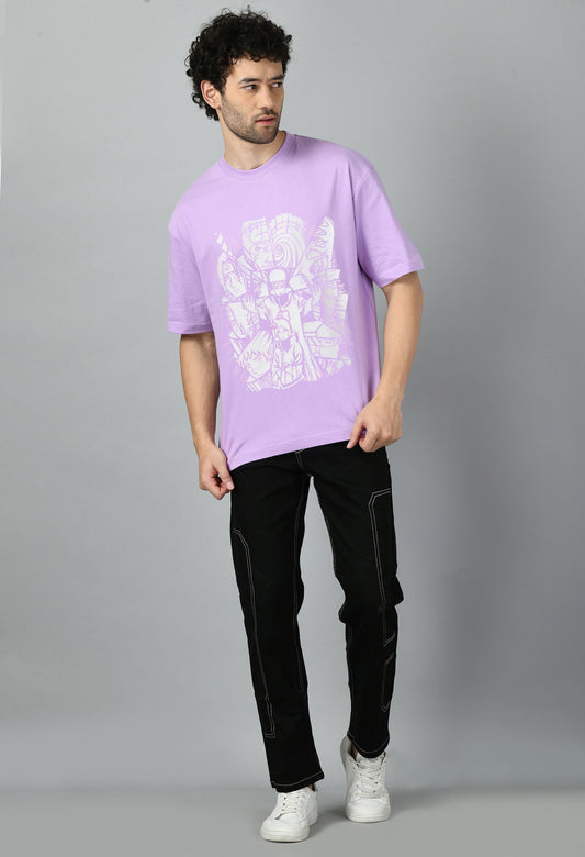 Men's Oversized Printed Anime Tshirt