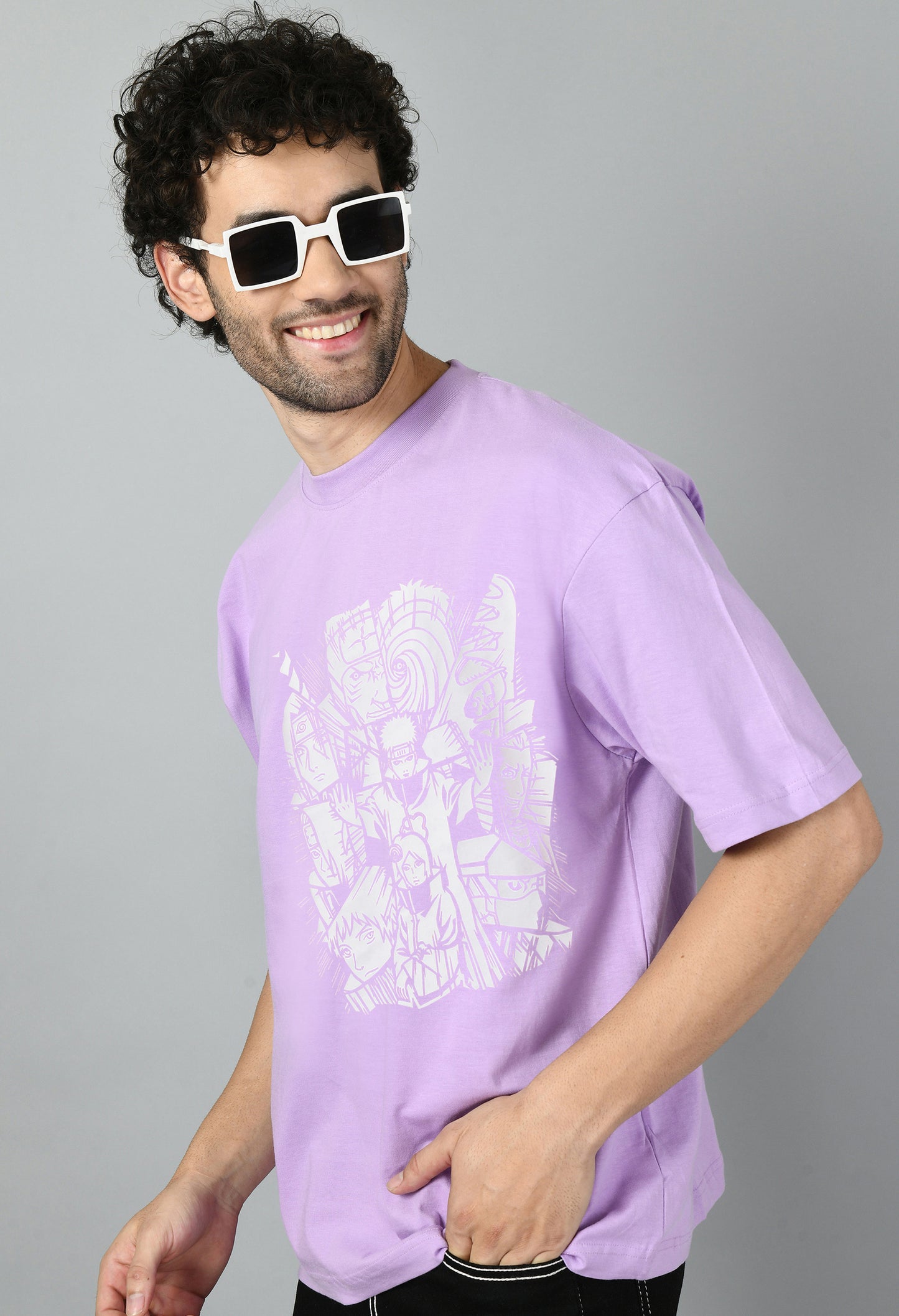 Men's Oversized Printed Anime Tshirt