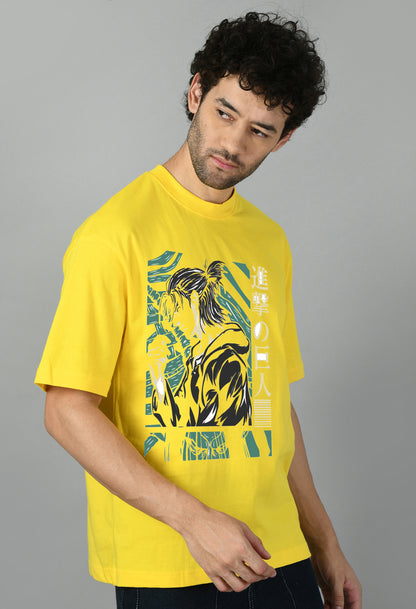 Men's Oversized Printed Anime Tshirt