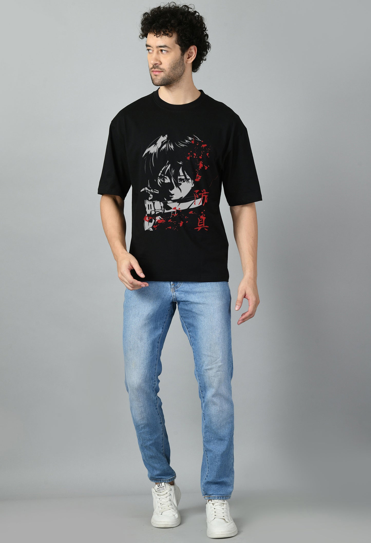 Men's Oversized Printed Anime Tshirt