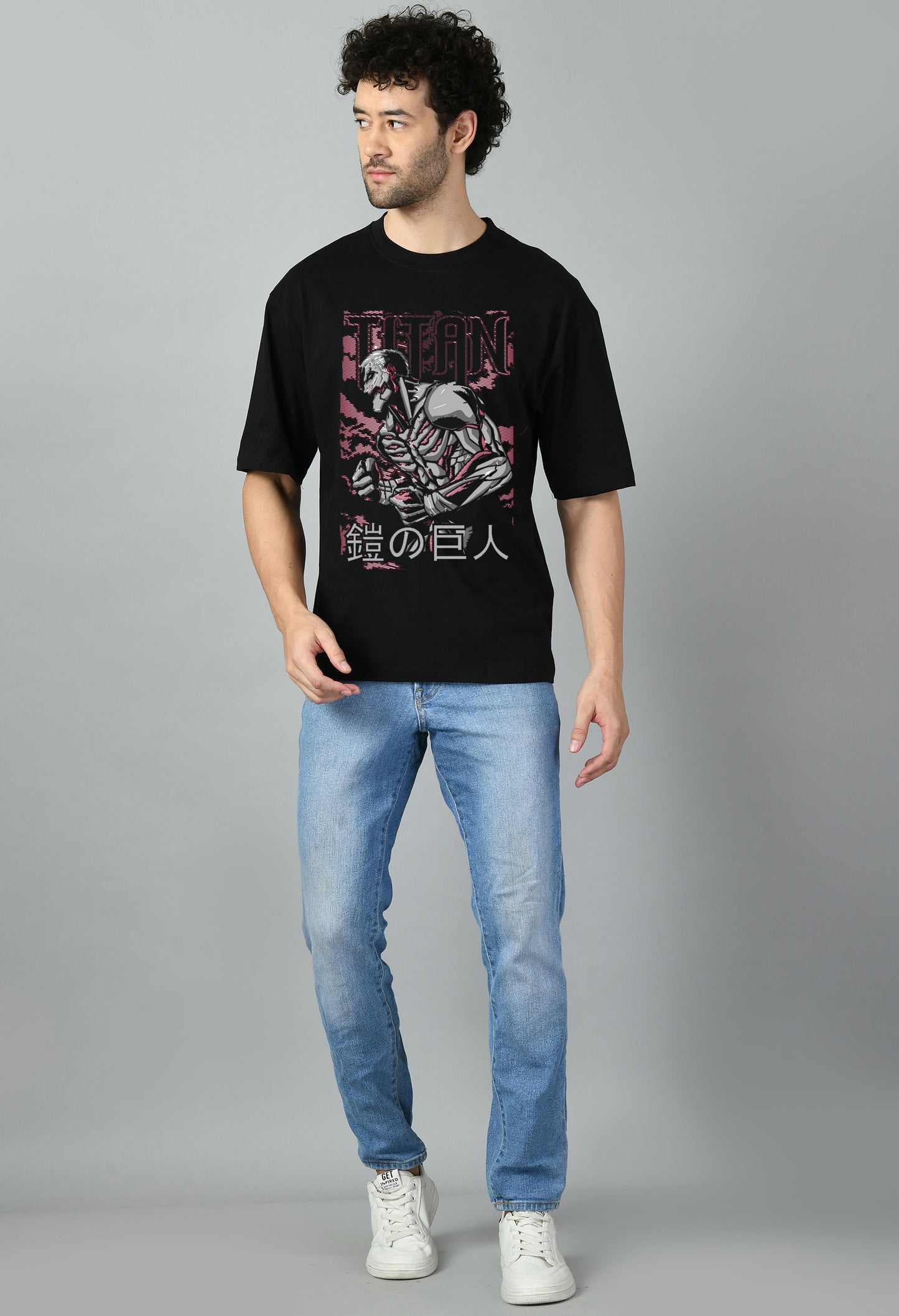 Men's Oversized Printed Anime Tshirt