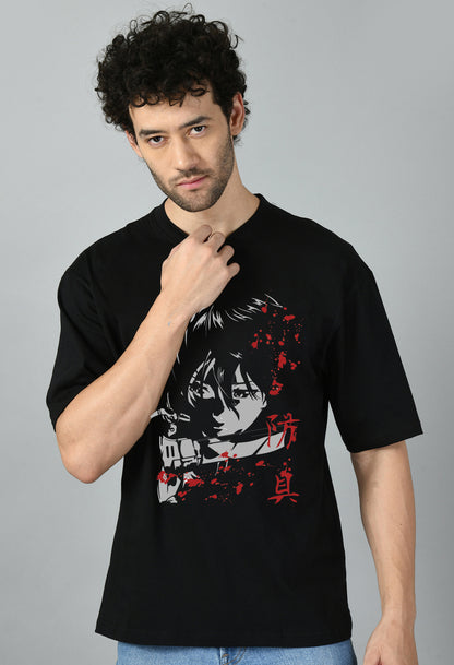 Men's Oversized Printed Anime Tshirt