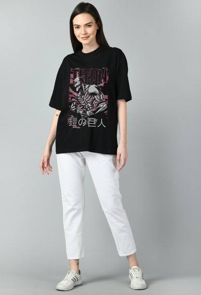 Women's Oversized Printed Anime Tshirt