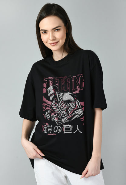 Women's Oversized Printed Anime Tshirt