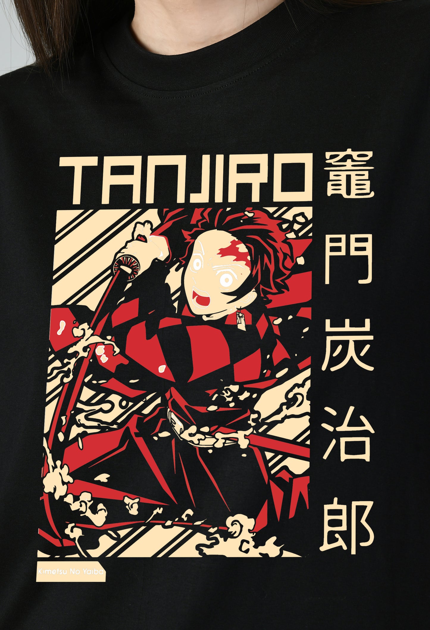 Women's Oversized Printed Anime Tshirt