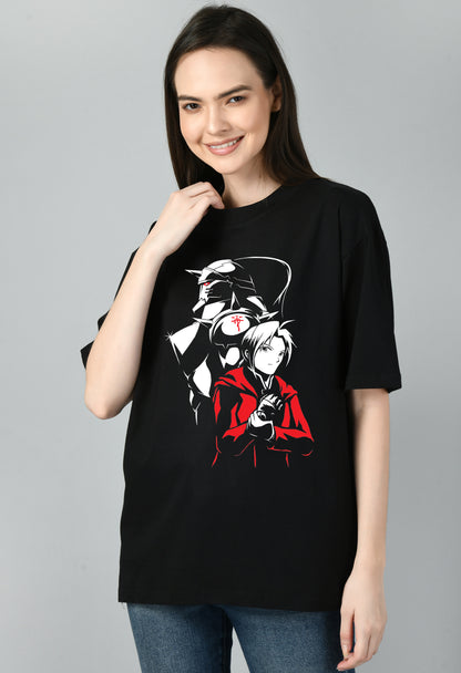 Women's Oversized Printed Anime Tshirt