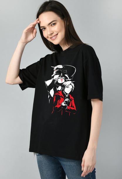 Women's Oversized Printed Anime Tshirt