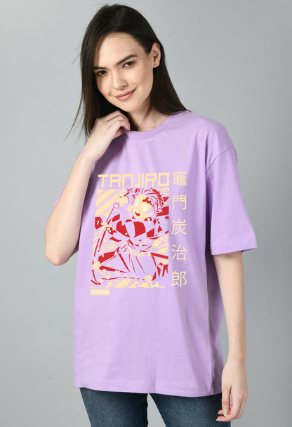 Women's Oversized Printed Anime Tshirt