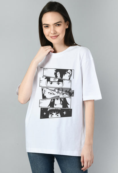 Women's Oversized Printed Anime Tshirt