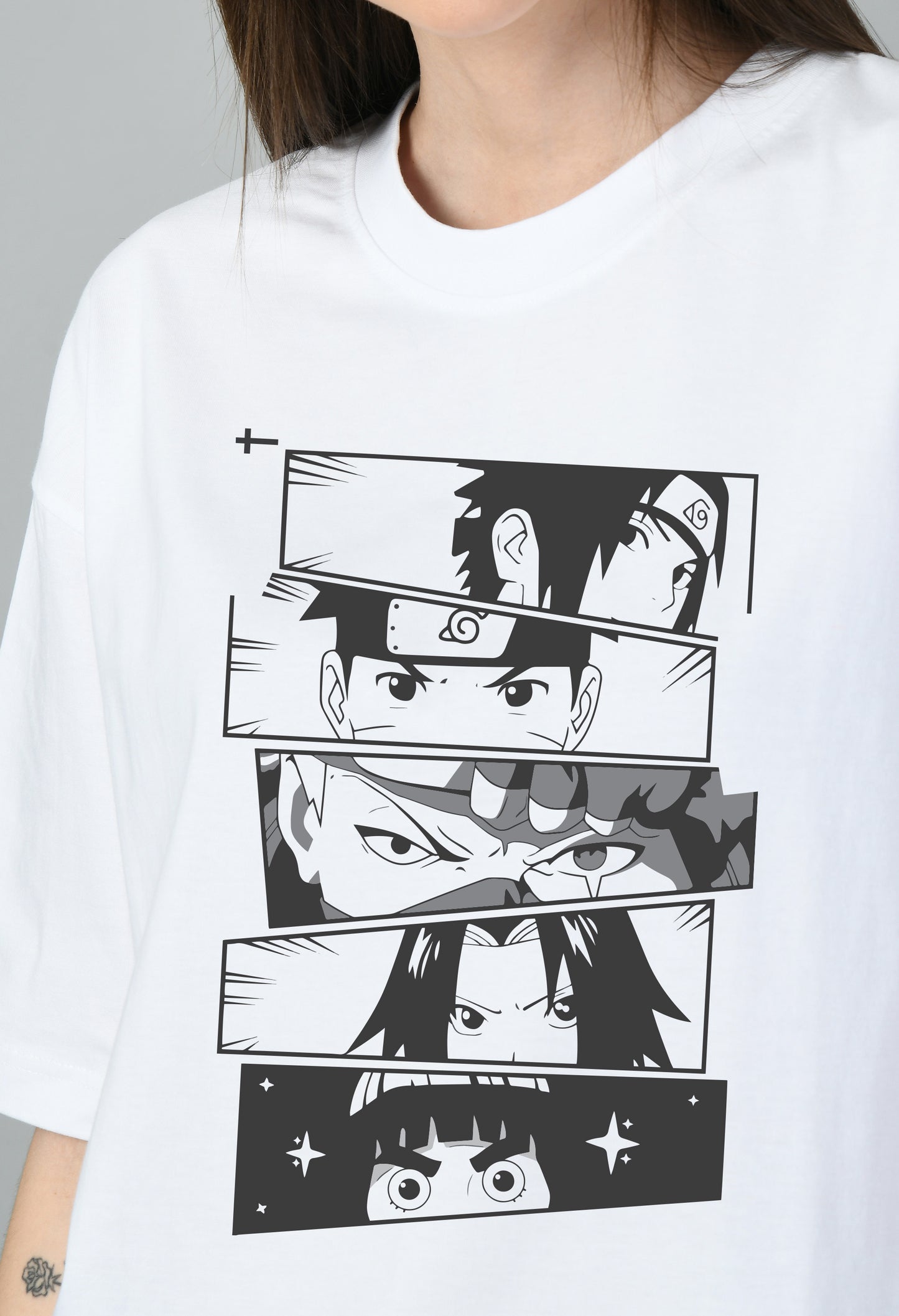 Women's Oversized Printed Anime Tshirt